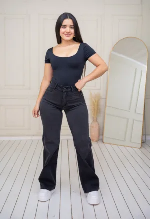 Wide leg Brasil (grafito oscuro)