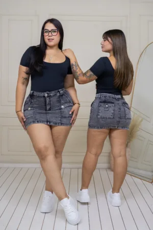 Falda short New York (gris)