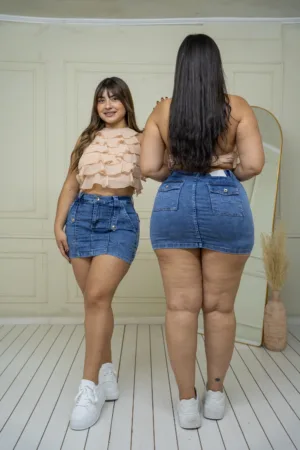 Falda short New York (azul)