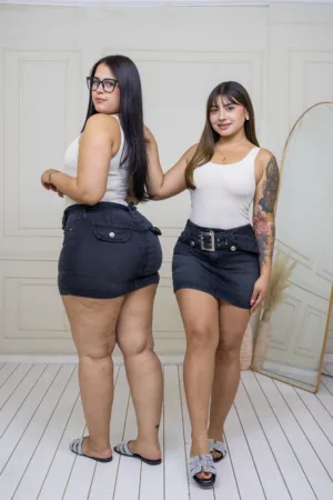 Falda short México (grafito)