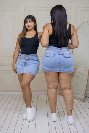 Falda short México (celeste)