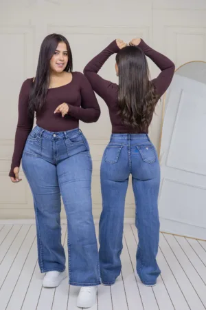 Wide leg Polonia (azul medio) - 44