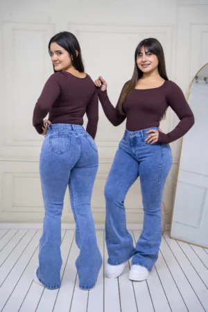 Flare Jeans Buenos Aires (celeste gravillado) - 44
